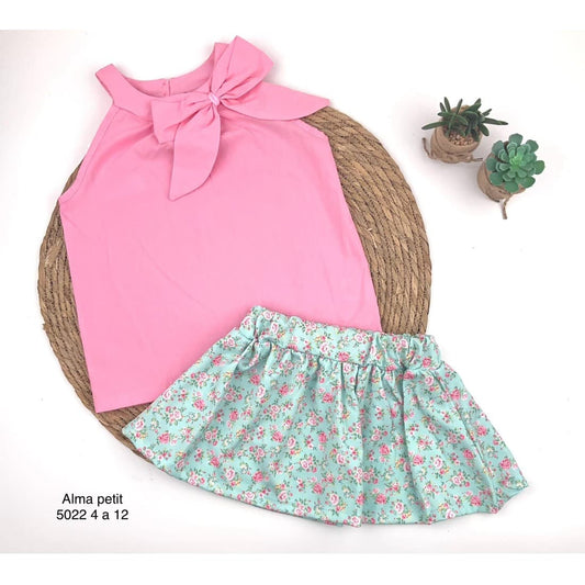 Conjunto Niña Falda Floral 622005022 – Alma Petit