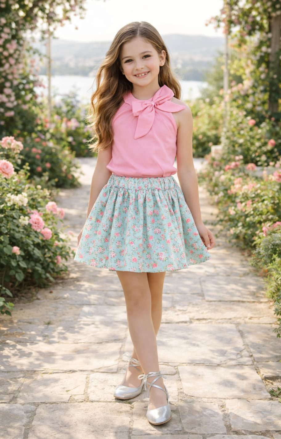 Conjunto Niña Falda Floral 622005022 – Alma Petit