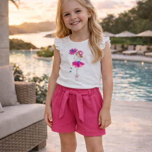 Conjunto niña verano short y camiseta margarita CALA KIDS 622000020 – Fresco, cómodo y fácil de combinar