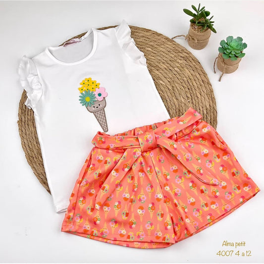 Conjunto niña camiseta y short helados – Diverchic 622004007