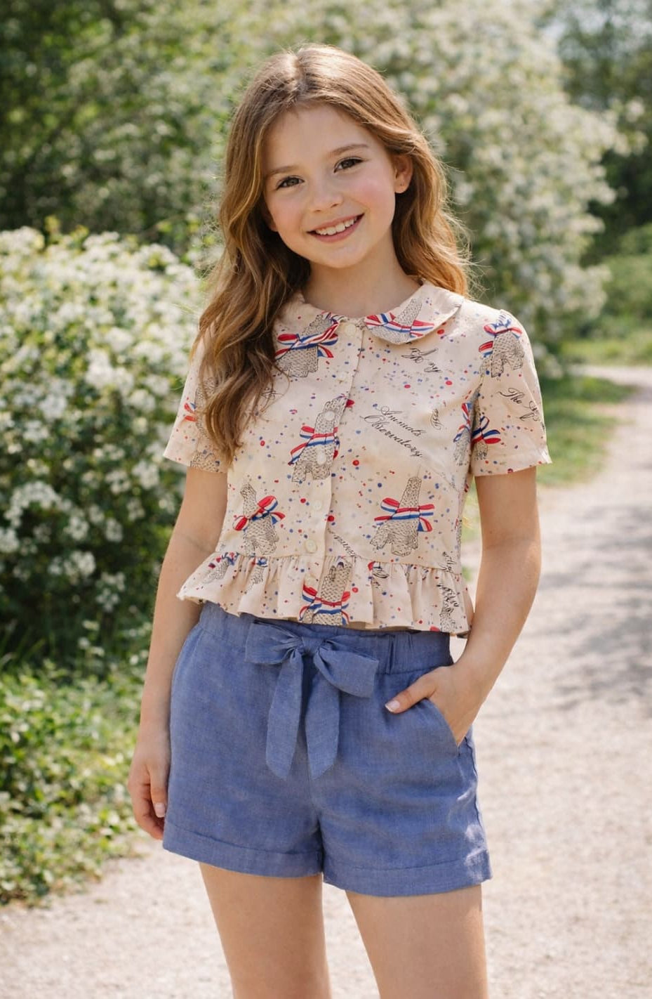 Conjunto niña camisa y short París – Diverchic 622004003