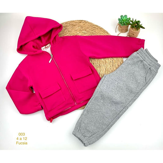 Conjunto chándal pelito interior niña fucsia 522100030