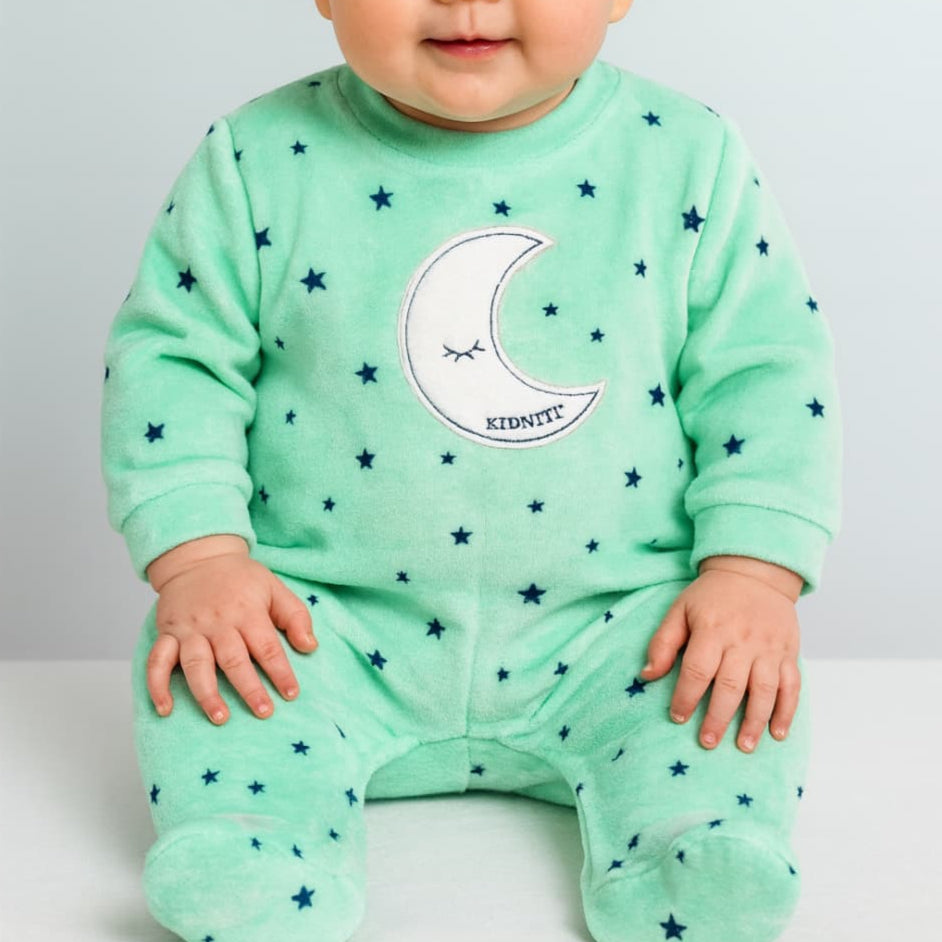 Pelele bebé niña tundosado Luna estrellas Kinanit 521100011 Dulzura y comodidad para dormir