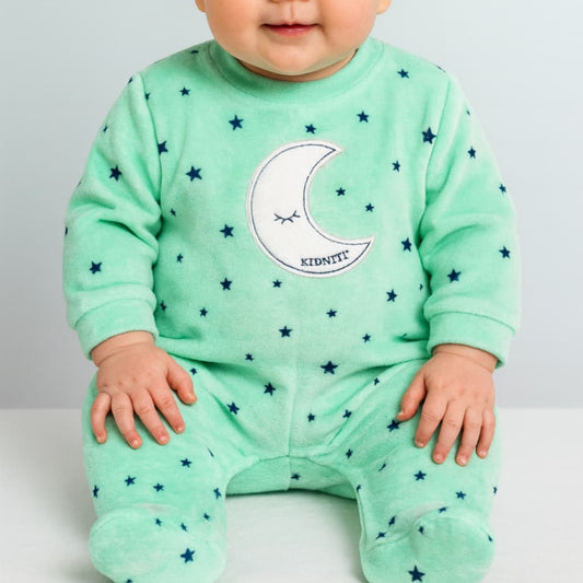 Pelele bebé niña tundosado Luna estrellas Kinanit 521100011 Dulzura y comodidad para dormir