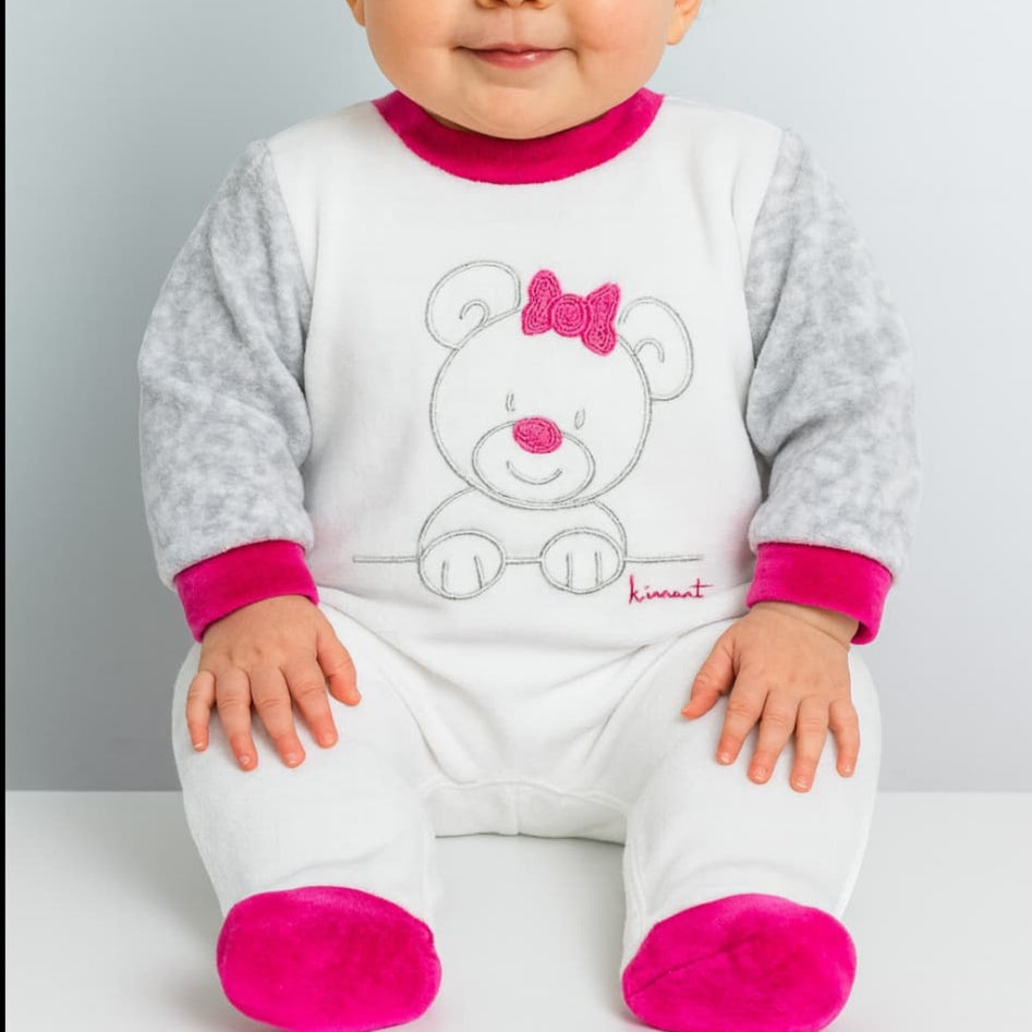 Pelele bebé niña tundosado osita Kinanit 521100012 Dulce, suave y cómodo