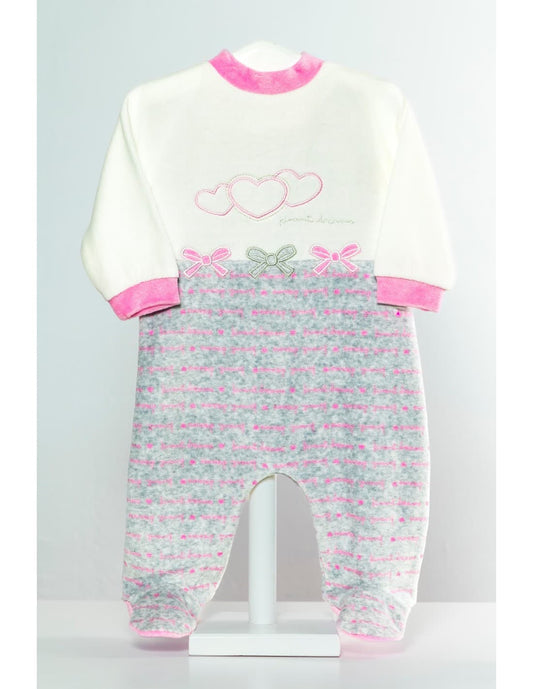 Macacão tosquiado para bebé menina Kinanit 521100014 Suavidade, aconchego e design delicado