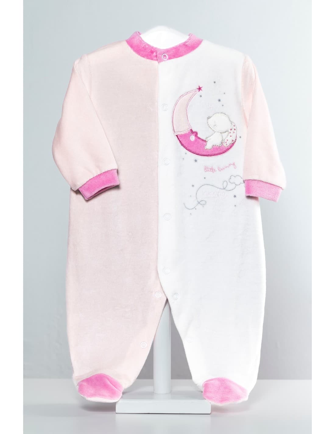 Pelele bebé niña tundosado Luna y osito Kinanit 521100015 Algodón extrasuave y cálido