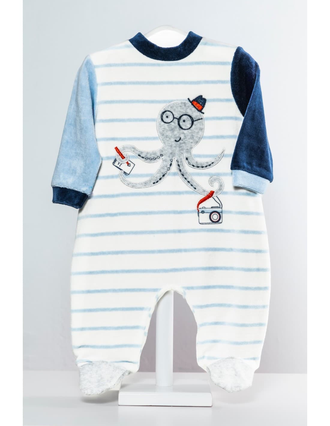 Pelele bebé niño tundosado Pulpo Kinanit 521100001 Algodón extrasuave y cálido
