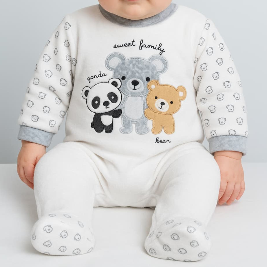 Pelele bebé niño tundosado animalitos Kinanit 521100005 Suavidad, comodidad y calidez