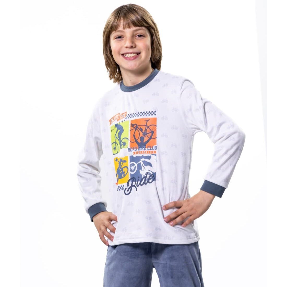 Pijama para homem Kinanit 525100354, algodão elastano, quente e confortável