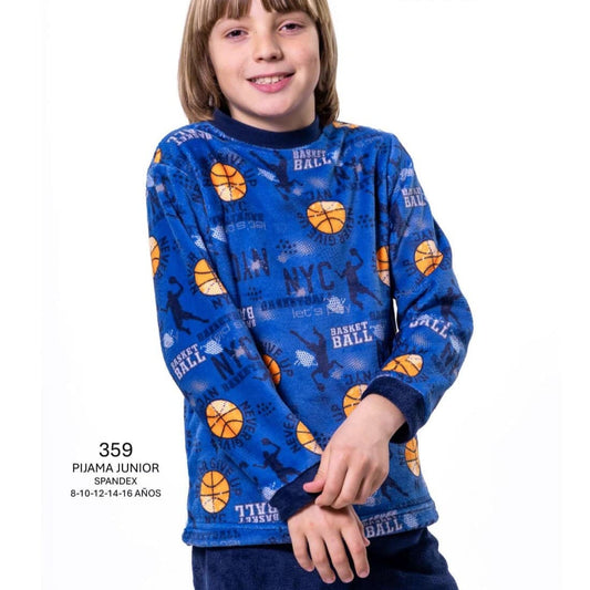 Pijama niño Kinanit 525100359 Spandex cálido con diseño de baloncesto