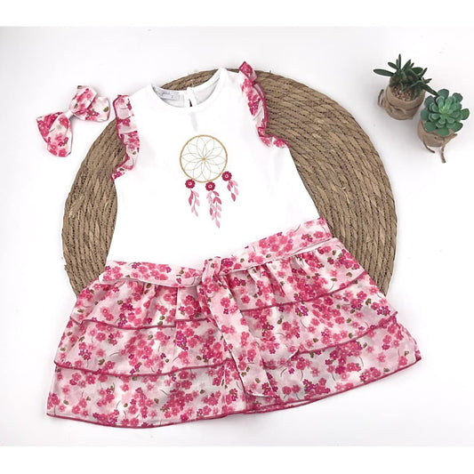 Vestido niña flores con volantes ALMA PETIT 622005019 – Ligero, elegante y perfecto para verano (Alma Petit)