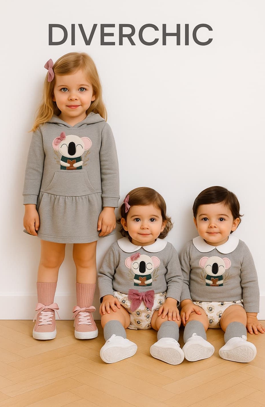 Vestido niña DIVERCHIC koala con capucha 522103028