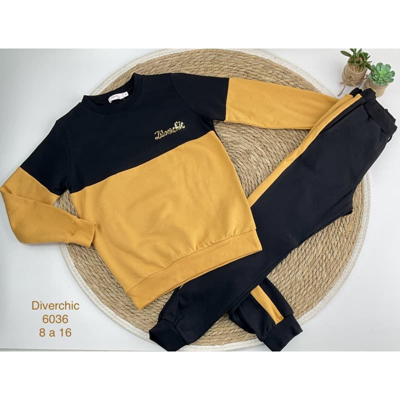 Fato de treino Diverchic Unissexo 2 peças Ref. 222106036 Color Block sweatshirt e calças