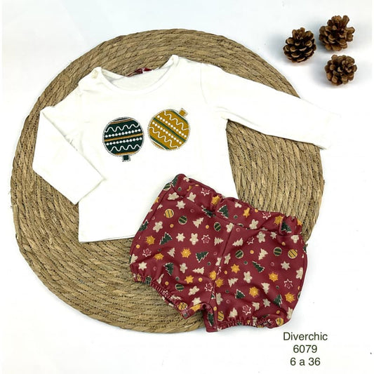Conjunto bebé niña “Bolas de Navidad Diverchic” 212106080