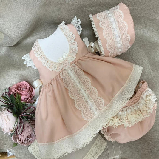 Jesusín bautizo 3 piezas en boal orgánico rosa – Lilus 23141 (Copia)