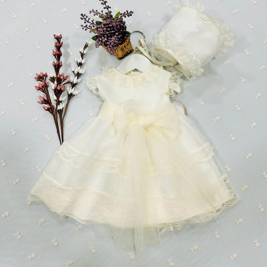 Vestido bebé de ceremonia con capota – Colección Cristal · Lilus 23196