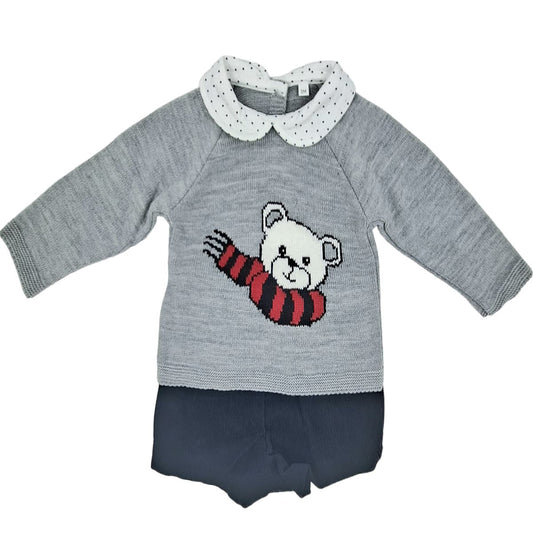 Conjunto dos piezas para bebé gris osito BABY FERR 23369