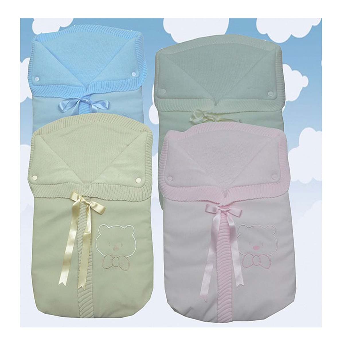 Casaco de malha e piqué com bordado de urso 2988