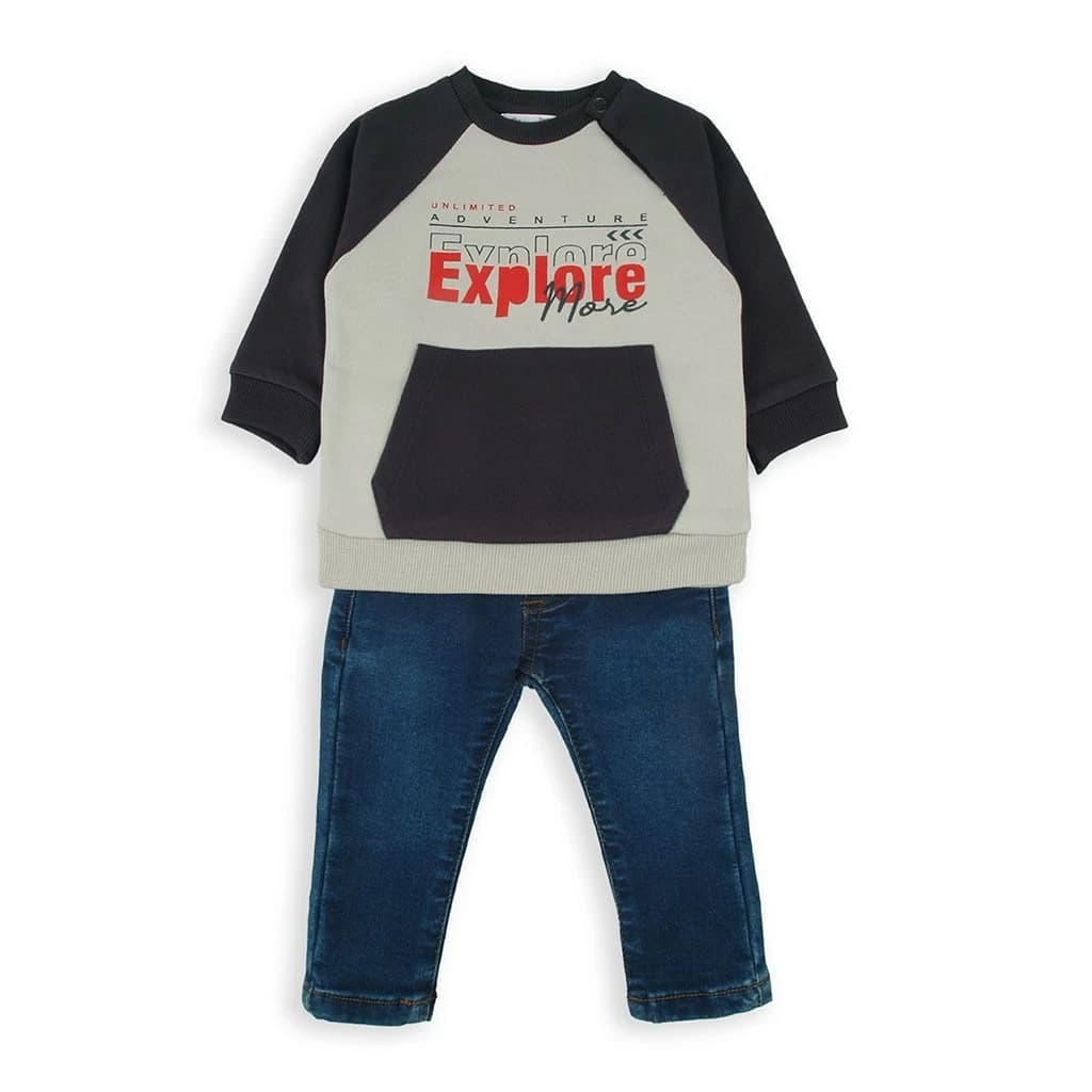 Ensemble survêtement 3 pièces Baby Bol avec veste de baseball et imprimé spatial 250846