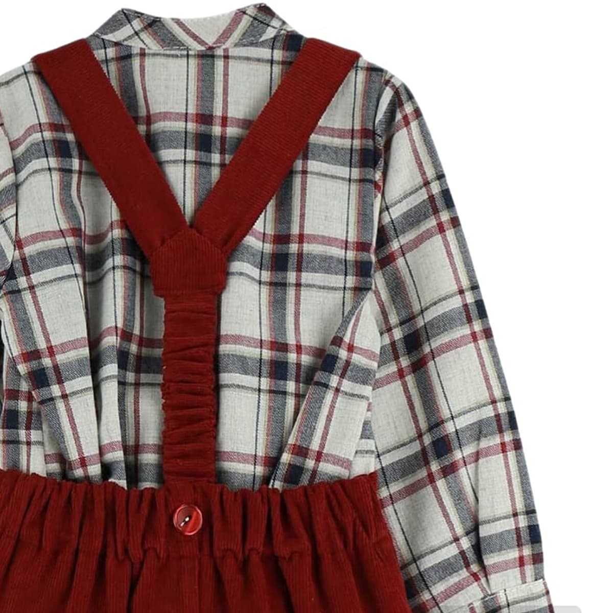 Conjunto pinocho granate para bebé camisa de cuadros BABY FERR 24353