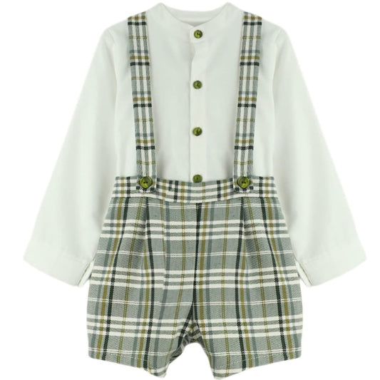 Conjunto pinocho cuadros con camisa beige para bebé BABY FERR 24360