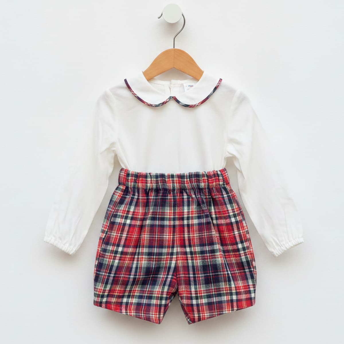 Conjunto tres piezas para bebé rojo cuadros BABY FERR 24373