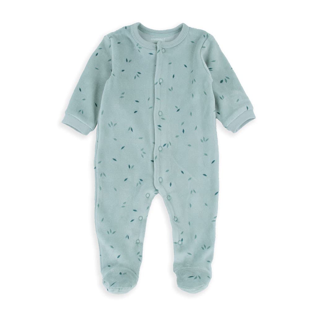 Pijama bebé Baby Bol terciopelo verde agua con cierre lateral 250048