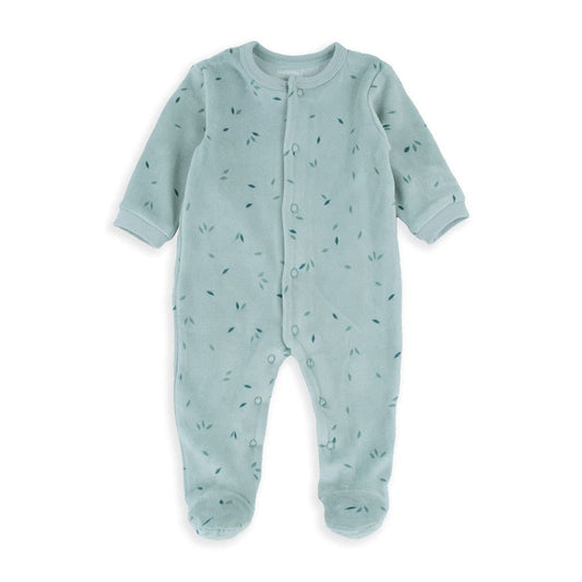 Pijama bebé Baby Bol terciopelo verde agua con cierre lateral 250048