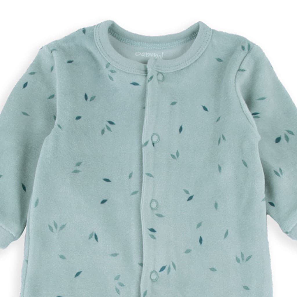 Pijama bebé Baby Bol terciopelo verde agua con cierre lateral 250048