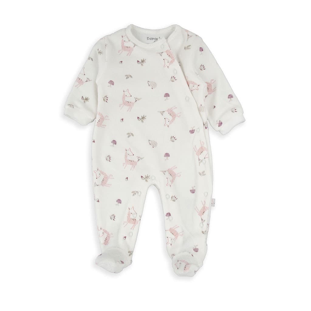 Pijama bebé Baby Bol terciopelo animalitos con cierre lateral 250052