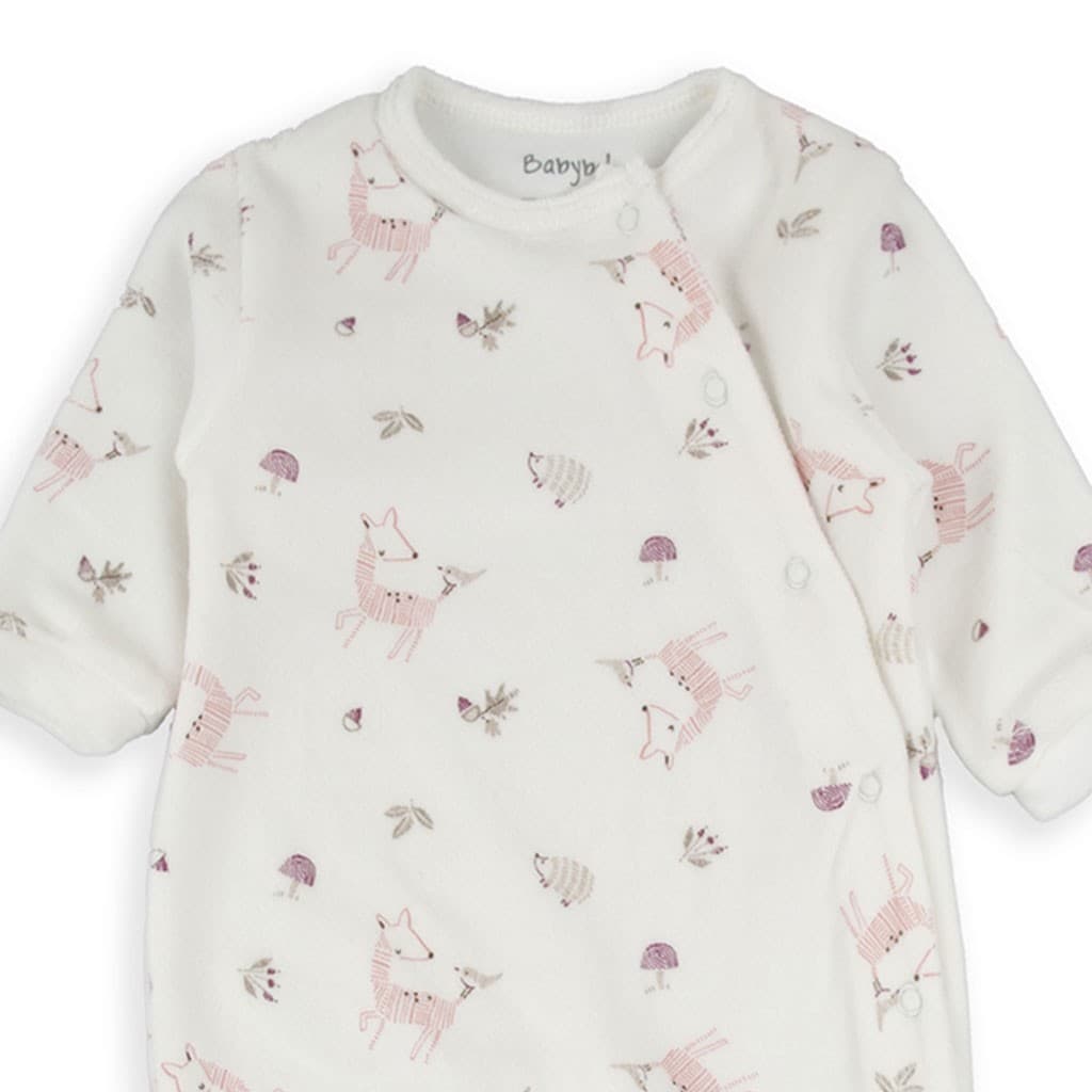 Pijama bebé Baby Bol terciopelo animalitos con cierre lateral 250052