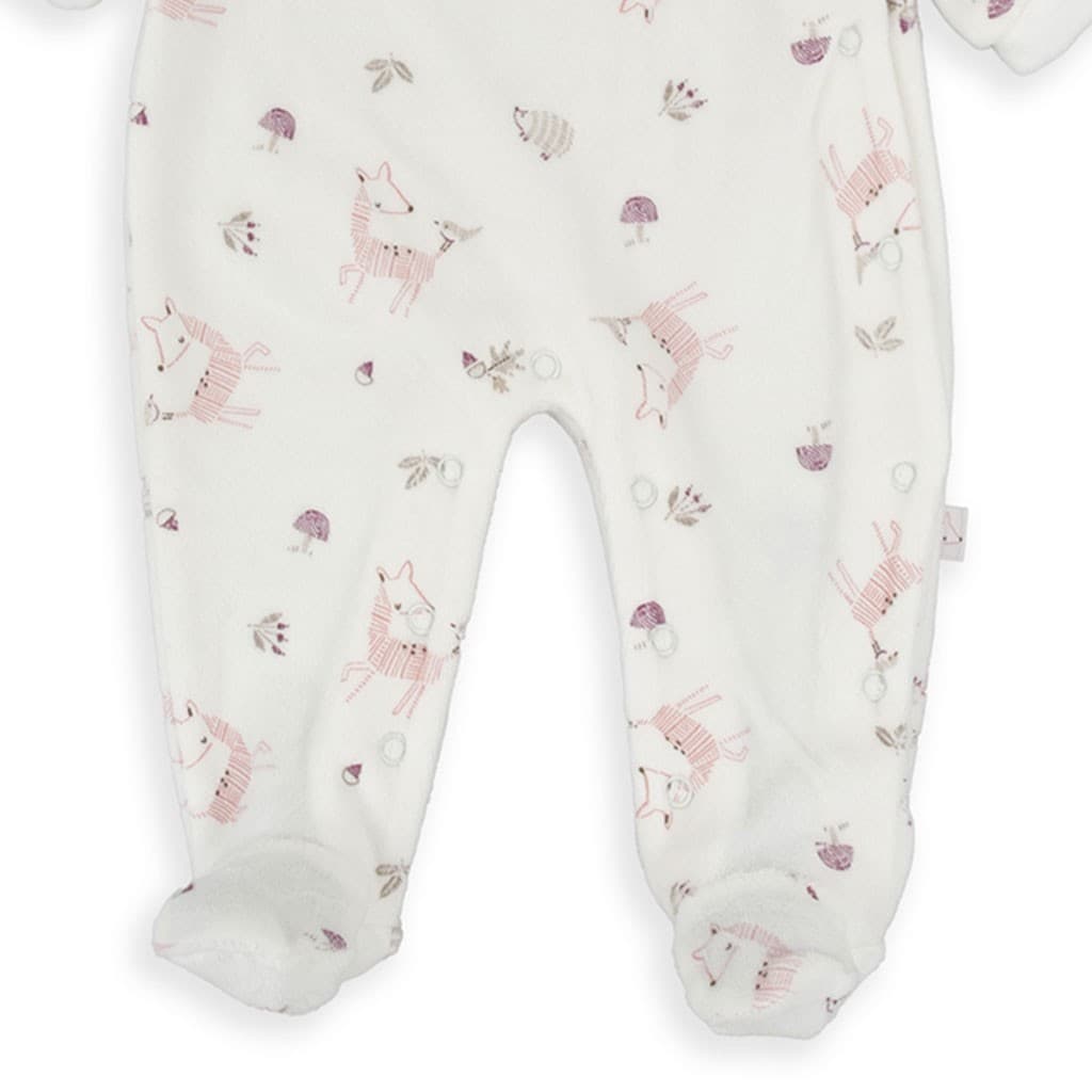 Pijama bebé Baby Bol terciopelo animalitos con cierre lateral 250052