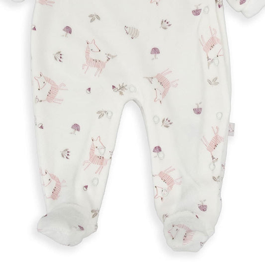 Pijama em veludo Baby Bol com animal e fecho lateral 250052