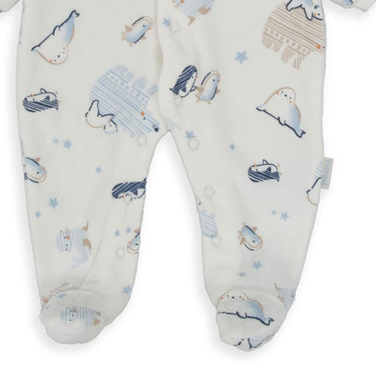 Pijama polar Baby Bol com estampado de pinguim e abertura frontal 250057