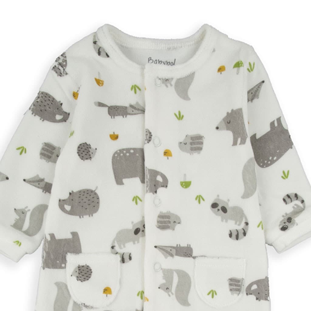 Pijama pelele bebé Baby Bol aterciopelado con estampado y apertura delantera 250064