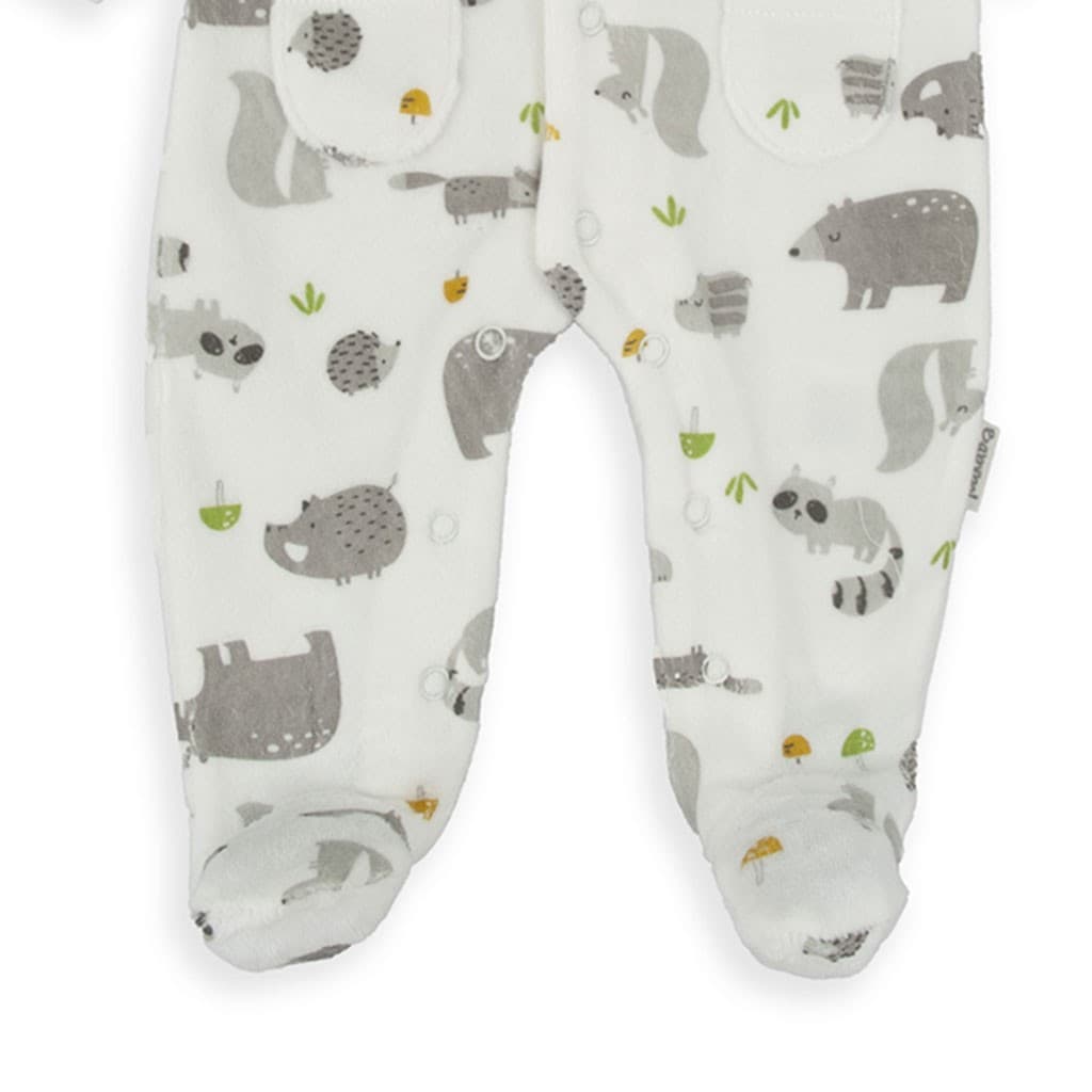Pijama pelele bebé Baby Bol aterciopelado con estampado y apertura delantera 250064