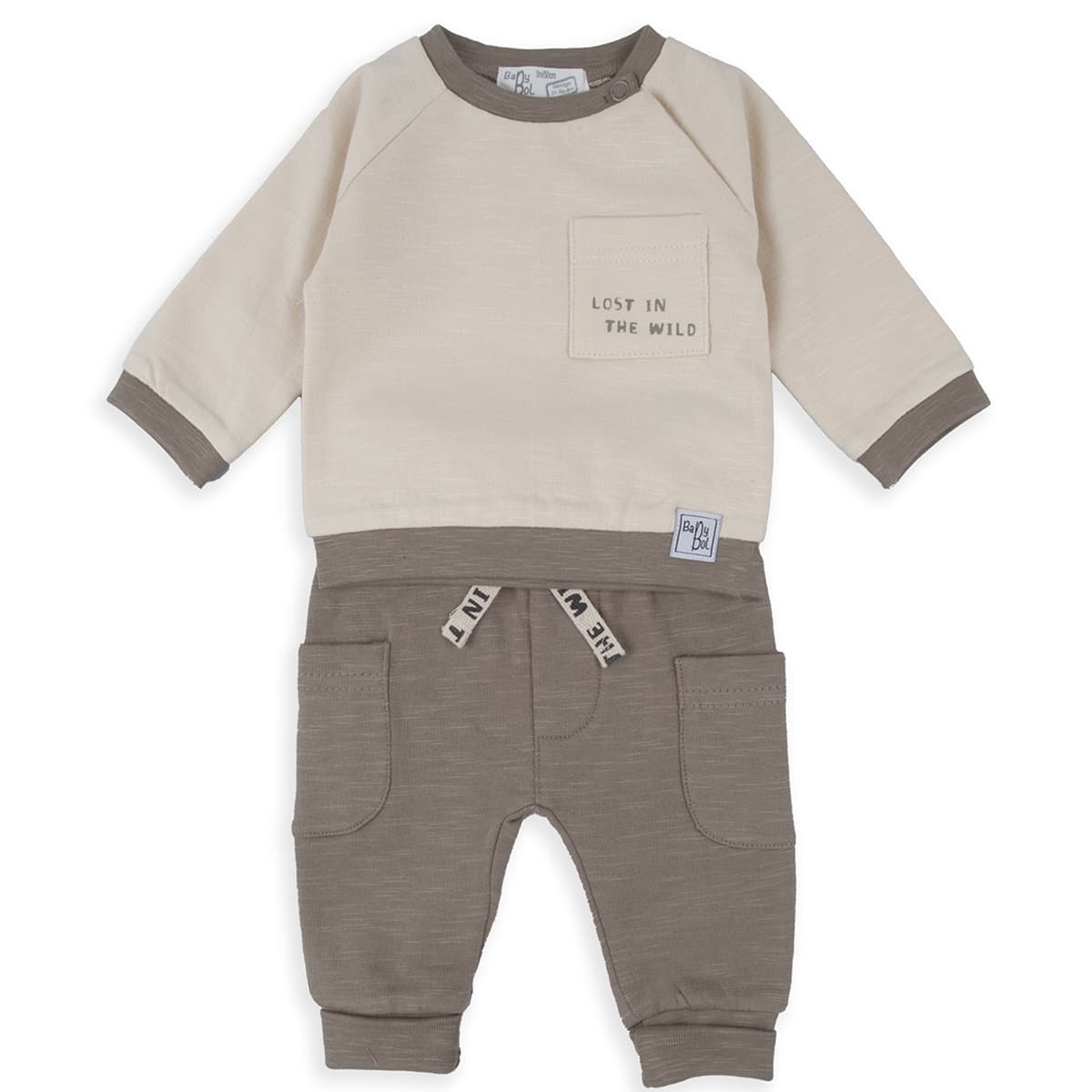 Conjunto de bebé BABYBOL con sudadera y pantalón estilo casual 250812