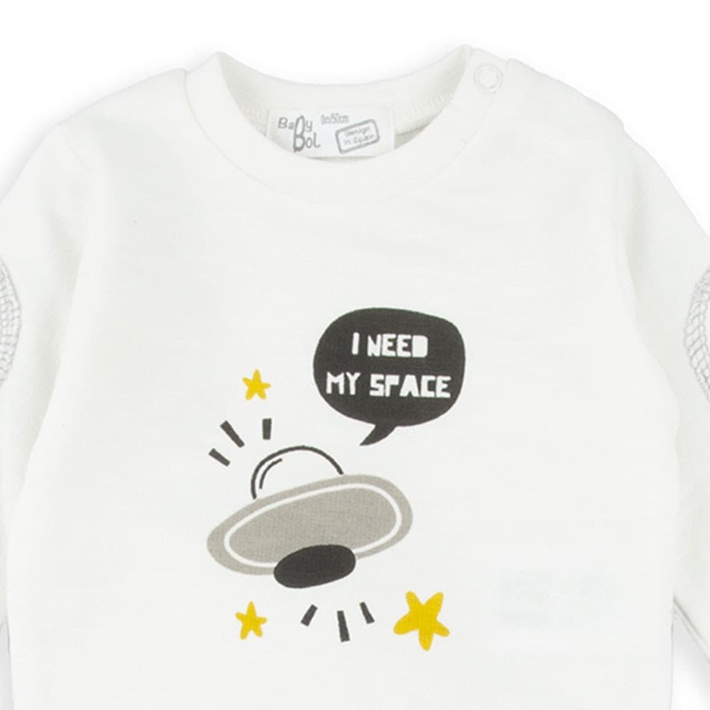 Conjunto de sweatshirt e calças Baby Bol 250816 em algodão. "Preciso do meu espaço."