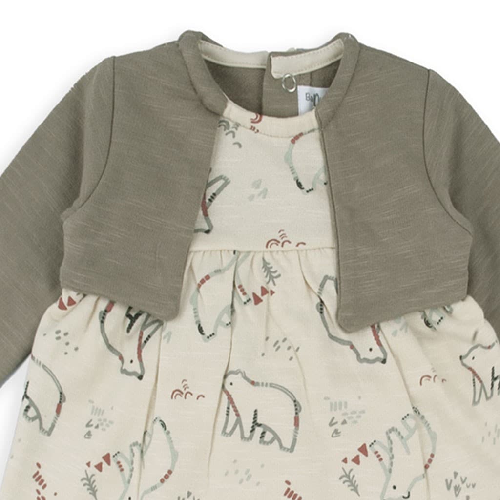 Conjunto bebé vestido estampado osos polares con chaqueta y diadema Baby Bol 250834