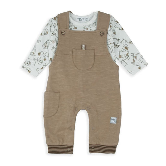 Conjunto bebé peto marrón y camiseta estampado perritos Baby Bol 250839