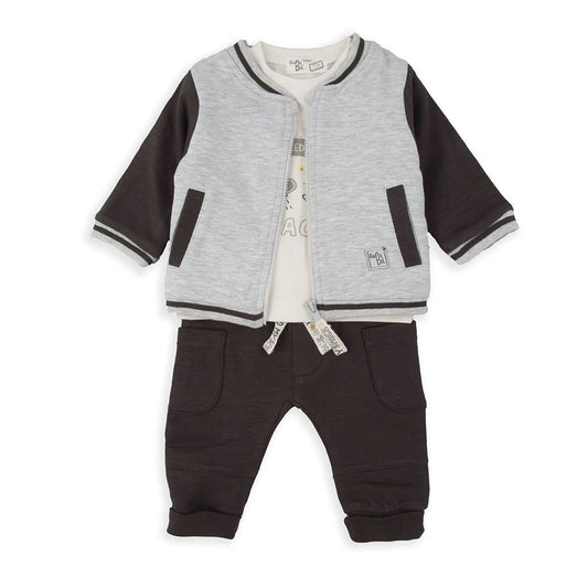 Conjunto de fato de treino Baby Bol de 3 peças com casaco de beisebol e estampado espacial 250846