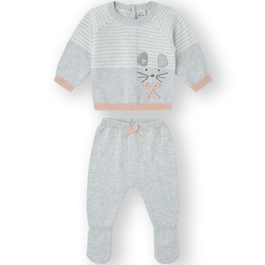 Conjunto punto algodón bebé Yatsi carita ratón 25110574 (0 a 6 meses)