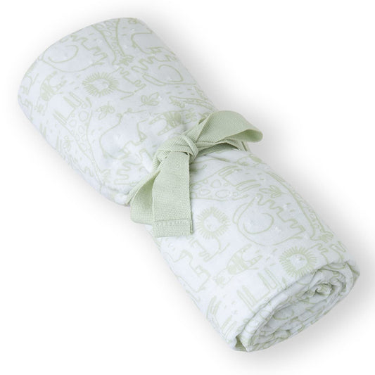 Muselina Manta de Algodón Yatsi Baby 25111301 Estampado Safari Verde (70x60 cm)