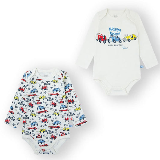 Pack de 2 bodies para carrinho de bebé Yatsi 25200124. Algodão extramacio e estampados divertidos. 