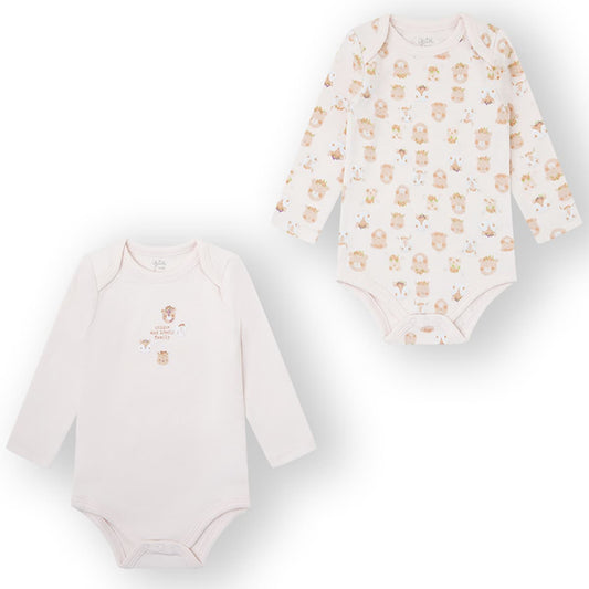 Conjunto de 2 bodies de manga comprida Yatsi Baby 25200131 rosa pó e animais 