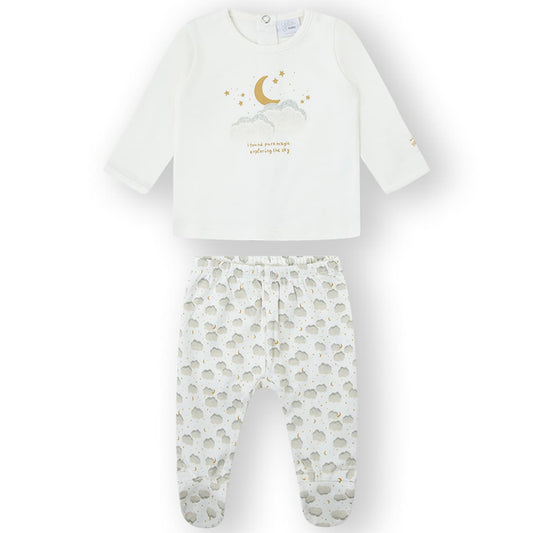 Conjunto 2 Piezas Yatsi Baby 25200252 Algodón Luna y Nubes (0 a 6 meses)