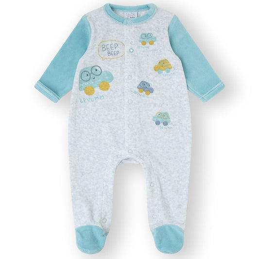 Pijama Tundosado Bebé Yatsi 25200305 – Azul con Coches