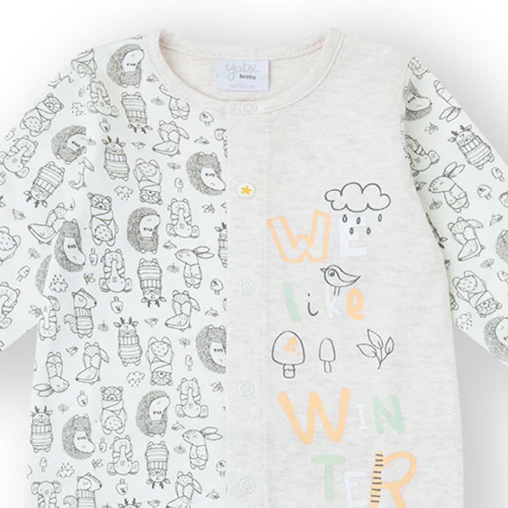 Kinanit 521100007 Barboteuse bébé garçon cisaillée avec petit train Douce, chaude et amusante