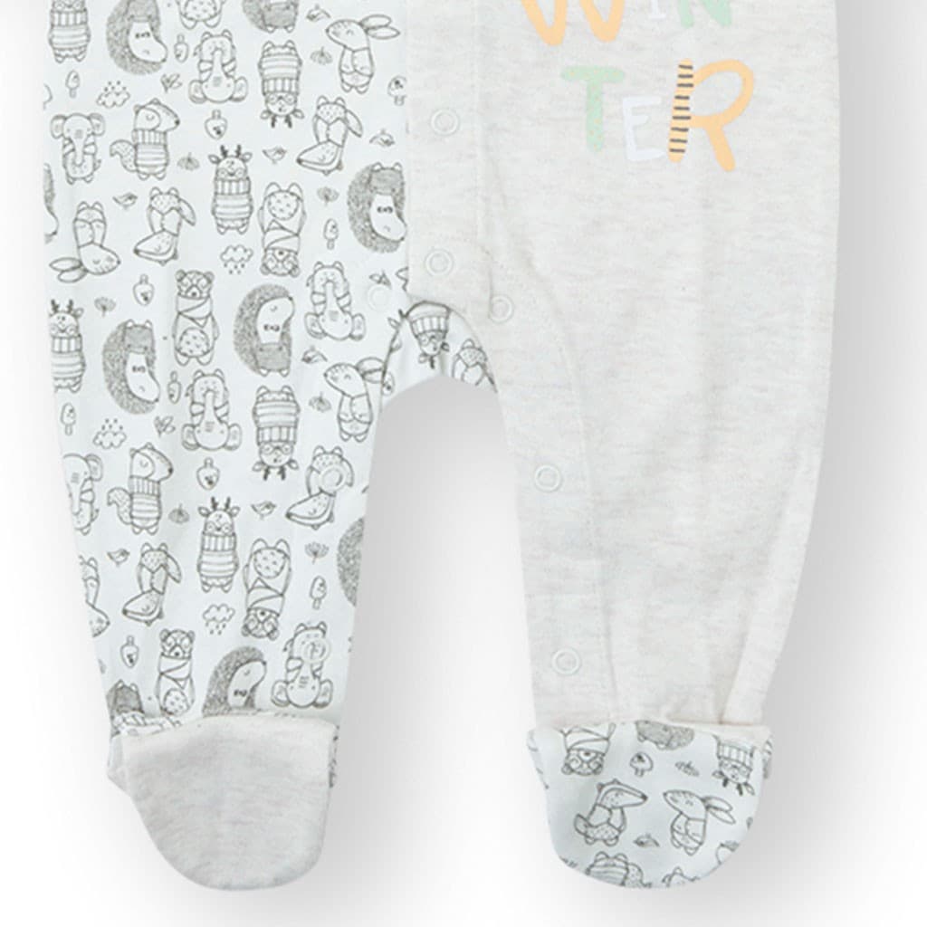 Kinanit 521100007 Barboteuse bébé garçon cisaillée avec petit train Douce, chaude et amusante